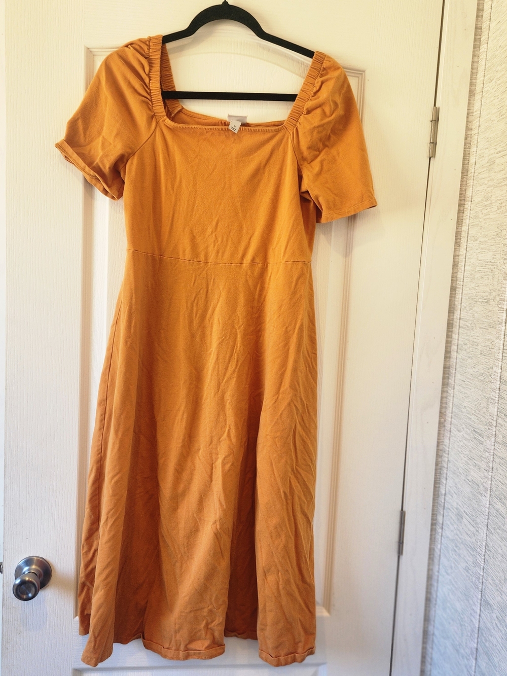 a new day Mustard Square-Neck Midi Dress M Euc